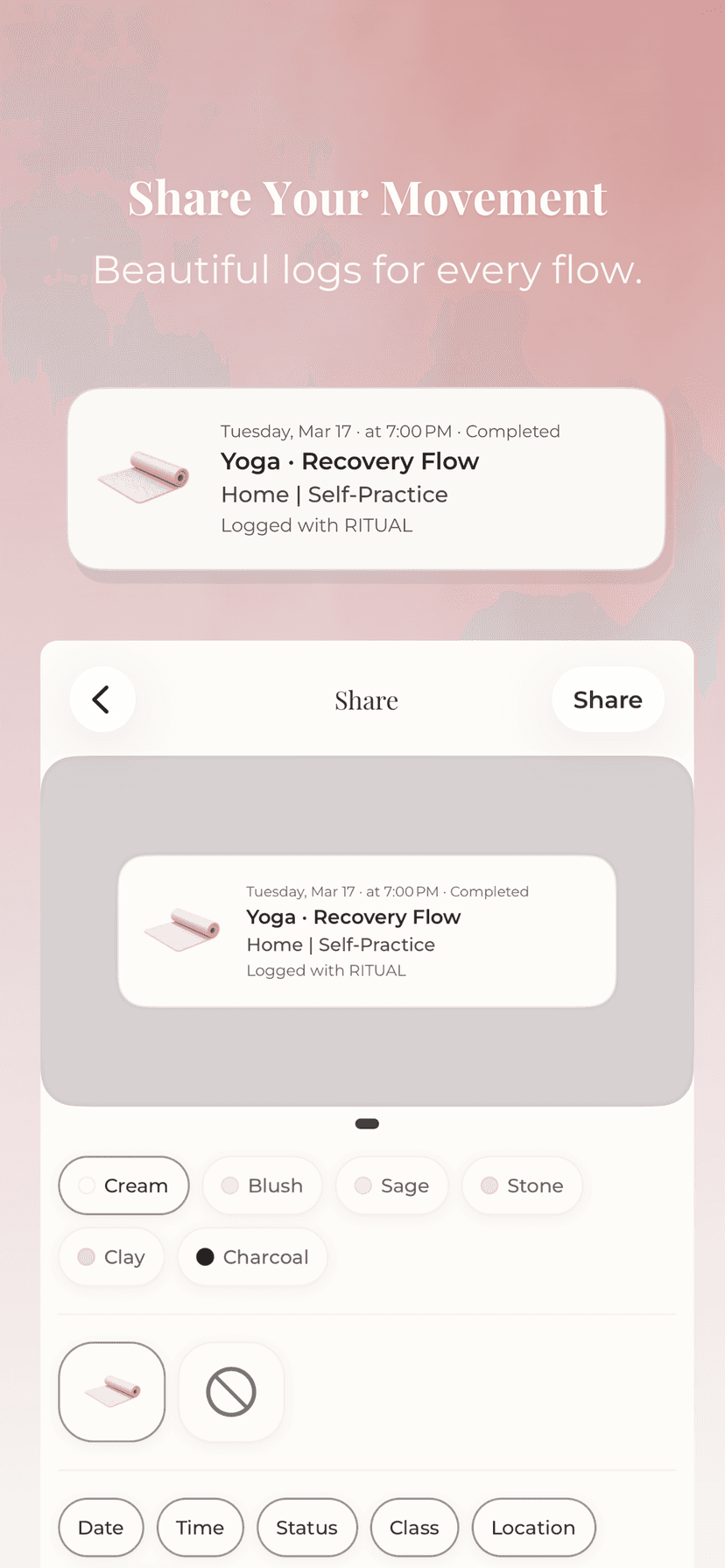 Ritual app, share your movement